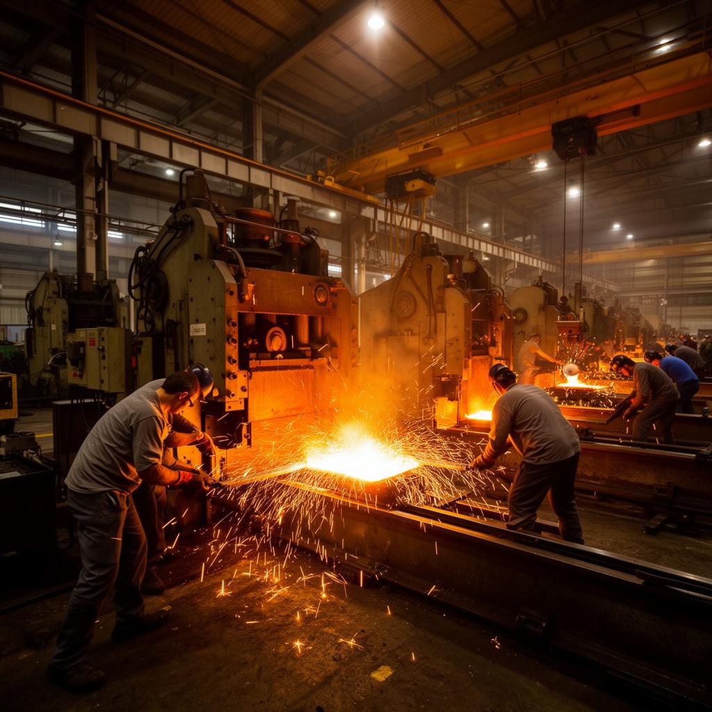 Factory worker on production line